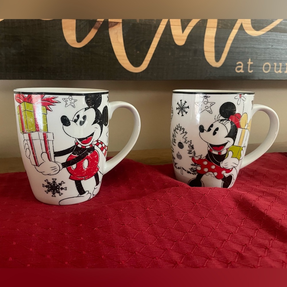 Mickey and Minnie Mouse Christmas mugs